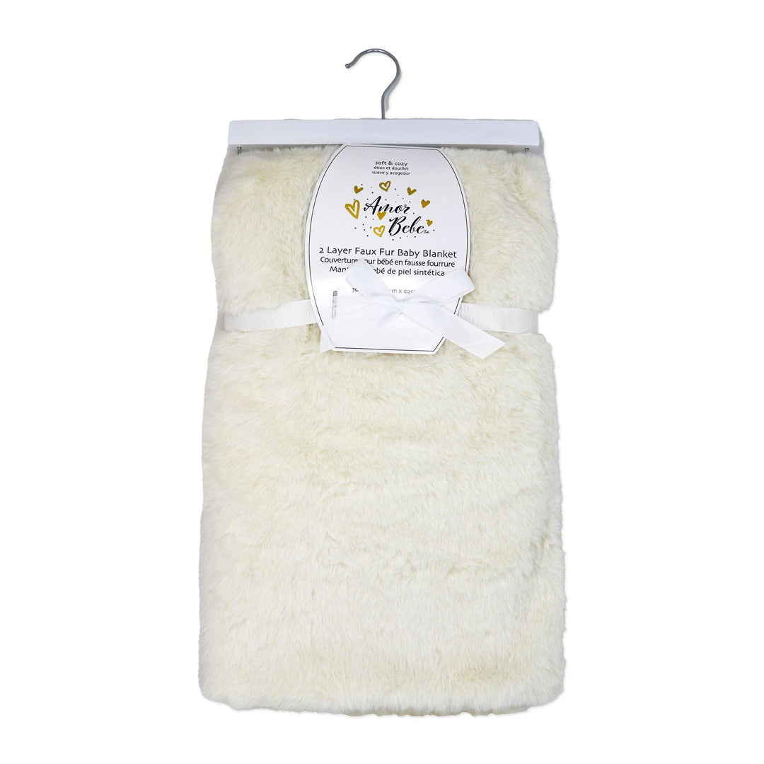 Amor Bebe® - Amor Bebe 2 Layer Luxury Faux Fur Plush Baby Blanket