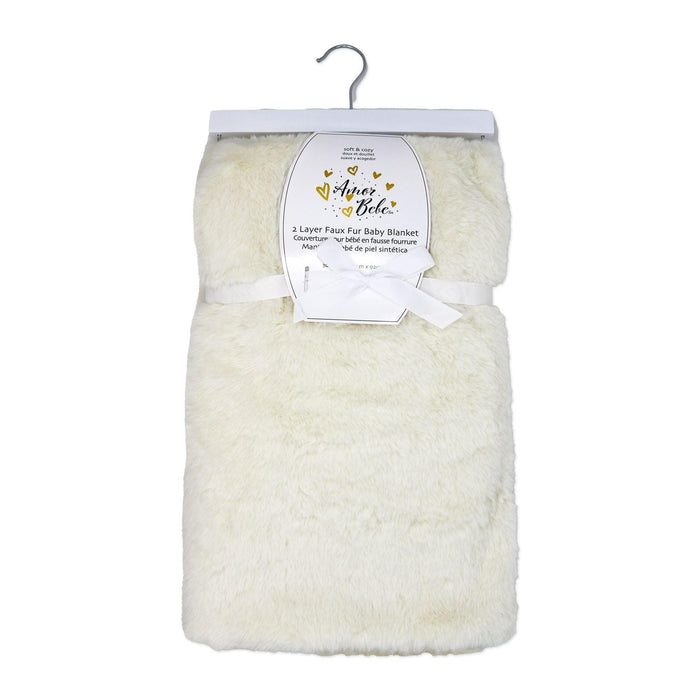 Amor Bebe® - Amor Bebe 2 Layer Luxury Faux Fur Plush Baby Blanket