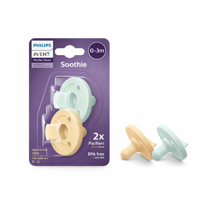 Philips Avent Soothie Classic Round Shaped One Piece Pacifiers - 2 Pack