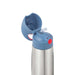 b.box insulated stainless steel drink bottle with flip-top lid and blue cap, close-up view