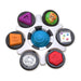 b.box baby sensory toy clutch with colorful shapes and textures on a white background.