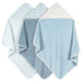b.box hooded baby towels rose blue 3-pack displayed flat showing hooded corners and soft texture.