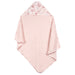 b.box hooded baby towel in rose color with floral hood detail shown flat on a white background.