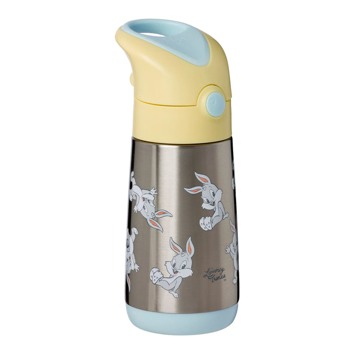 b.box insulated water bottle with Looney Tunes Bugs Bunny design shown upright on white background