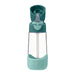 b.box kids tritan drink bottle with teal lid and straw shown upright on a white background.