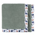 b.box microplush baby blanket with green fleece and dinosaur print trim, folded neatly