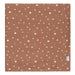 b.box muslin swaddle blanket in brown with white dot pattern, laid flat against white background.