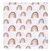 b.box muslin swaddle blanket with brown boho rainbow pattern folded neatly on white background.