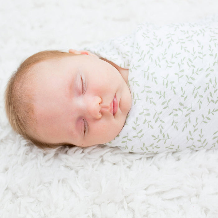 Lulujo Cotton Muslin Swaddle Blanket - Greenery