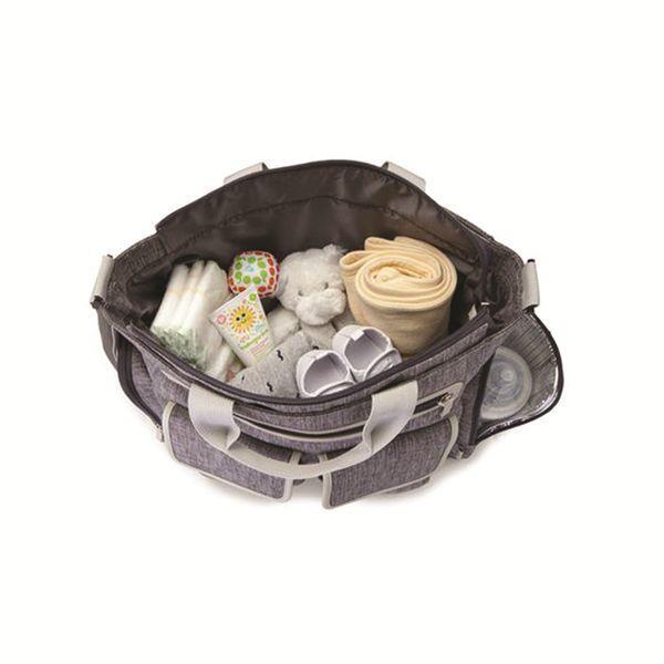 Baby Boom - Baby Boom Places and Spaces Satchel Diaper Bag Cross Hatch with Cream Trim