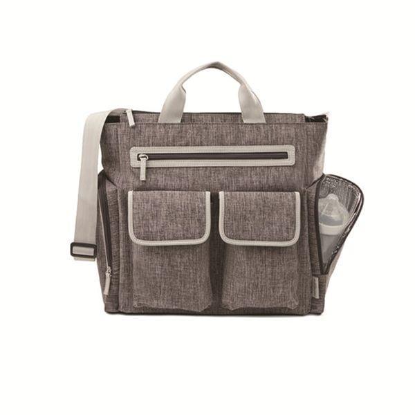 Baby Boom - Baby Boom Places and Spaces Satchel Diaper Bag Cross Hatch with Cream Trim