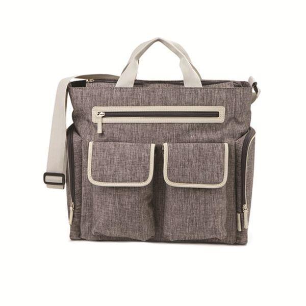 Baby Boom - Baby Boom Places and Spaces Satchel Diaper Bag Cross Hatch with Cream Trim