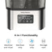 Baby Brezza Super-Fast Sterilizer and Dryer stainless steel unit with digital controls on display.