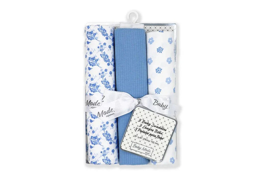Baby Mode® - Baby Mode Knit Baby Swaddling Blankets - 3 Pack