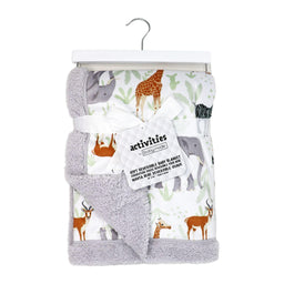 Baby Mode® - Baby Mode Reversible Baby Blanket - Grey Safari Animals