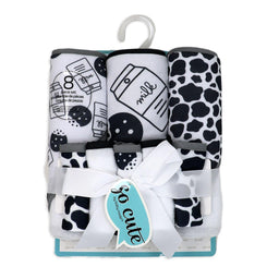 Baby Mode® - So Cute by Baby Mode 8pc Bath Set - 3 Hooded Towels - 5 Washcloths - Charcoal Milk & Cookies