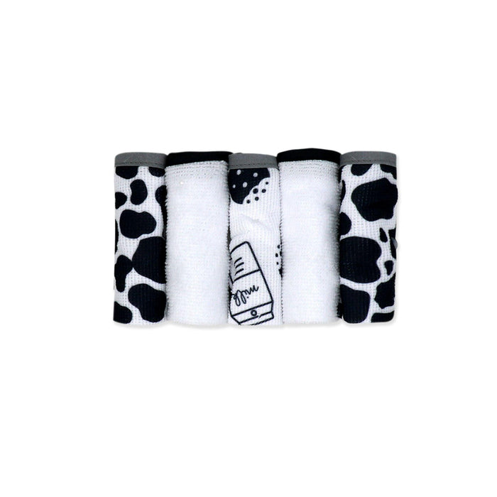 Baby Mode® - So Cute by Baby Mode 8pc Bath Set - 3 Hooded Towels - 5 Washcloths - Charcoal Milk & Cookies