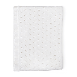 Baby Mode Signature - Baby Mode Signature Pointelle 100% Cotton Blanket - White