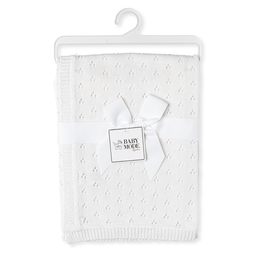 Baby Mode Signature - Baby Mode Signature Pointelle 100% Cotton Blanket - White