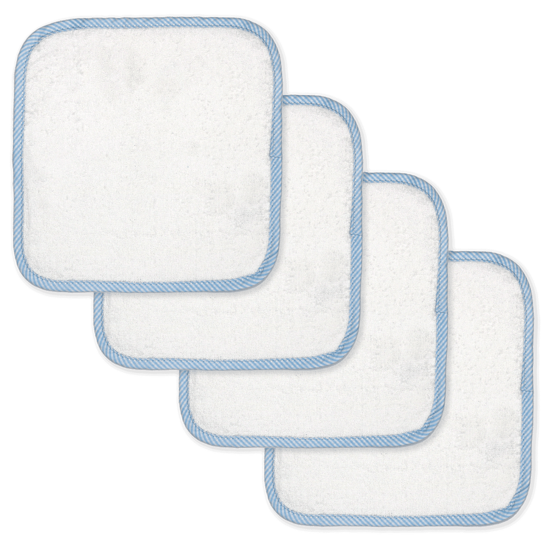 Baby Mode Signature - Baby Mode Signature Solid Washcloth with Striped Trim