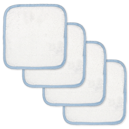 Baby Mode Signature - Baby Mode Signature Solid Washcloth with Striped Trim