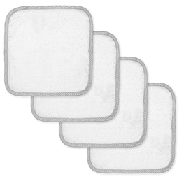 Baby Mode Signature - Baby Mode Signature Solid Washcloth with Striped Trim