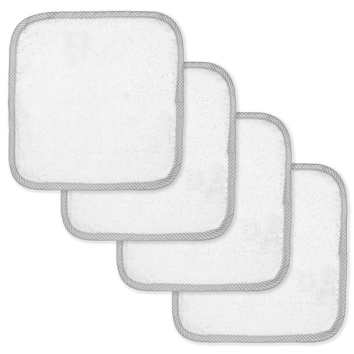 Baby Mode Signature - Baby Mode Signature Solid Washcloth with Striped Trim