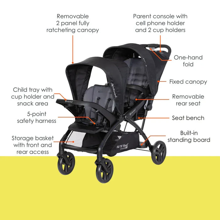 how to close baby trend double stroller Baby Trend Sit N' Stand Double 2.0 Stroller – Tandem Flexibility — Goldtex