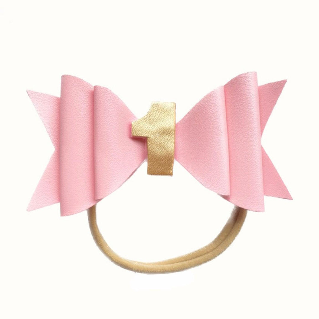 Baby Wisp - Baby Wisp First Birthday Headband - Pink Hair Bow 3-24M
