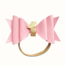 Baby Wisp - Baby Wisp First Birthday Headband - Pink Hair Bow 3-24M