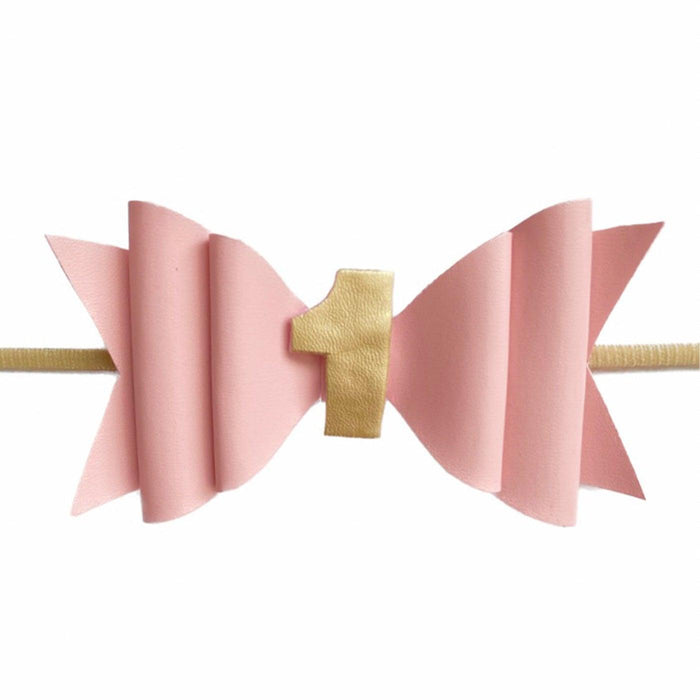 Baby Wisp - Baby Wisp First Birthday Headband - Pink Hair Bow 3-24M