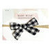 Baby Wisp - Baby Wisp Headband - Hand Tied Bow - White Buffalo Plaid - 0M+