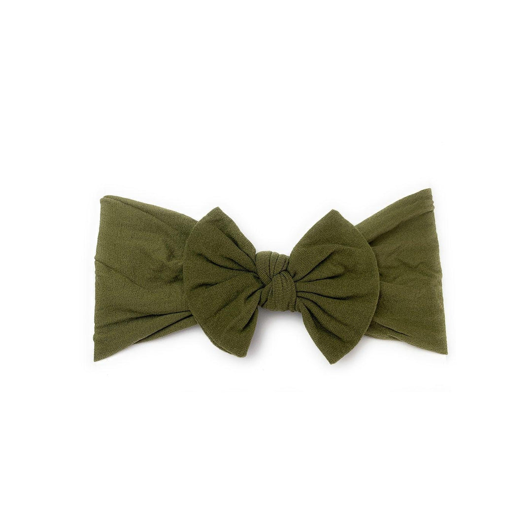 Baby Wisp - Baby Wisp Headband - Nylon Bow - Moss - 0M+
