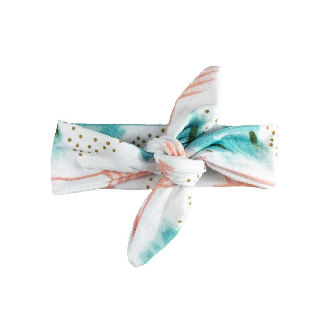 Baby Wisp - Baby Wisp Top Knot Headband - Laguna Beach Aqua + Coral - 0M+