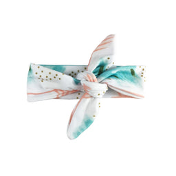 Baby Wisp - Baby Wisp Top Knot Headband - Laguna Beach Aqua + Coral - 0M+