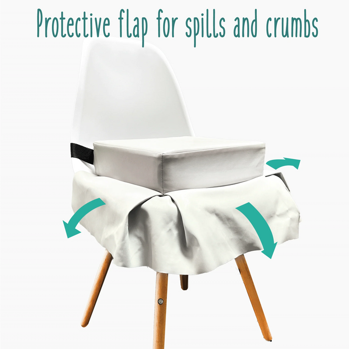 Baby Works® Keep It Clean Toddler Booster Seat – Portable Dining Seat (Grey)