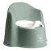 Deep green baby toddler potty chair with high back and splash guard, suitable for potty training