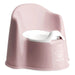 Powder Pink baby toddler potty chair with high back and splash guard, suitable for potty training