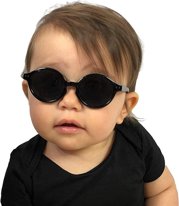 Babyfied Apparel - Babyfield Apparel Glossy Black Baby Sunglasses with Strap 0-24m