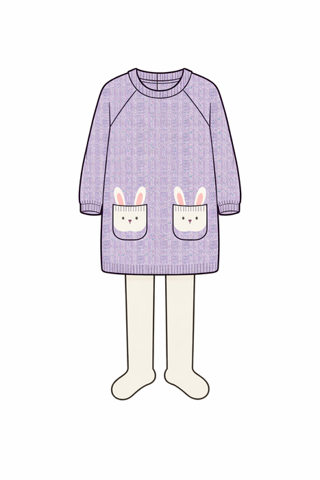 M.I.D. Girls' Dress/Tights - Purple – Sizes 2T to 7