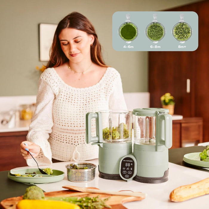 Babymoov Duo Meal Glass Baby Food Maker - CELADON GREEN