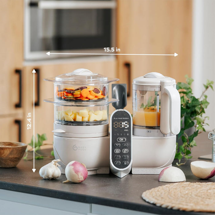 Babymoov Station de repas Duo : Robot culinaire pour bébé 6 en 1