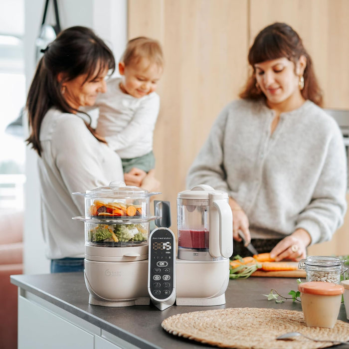 Babymoov Station de repas Duo : Robot culinaire pour bébé 6 en 1