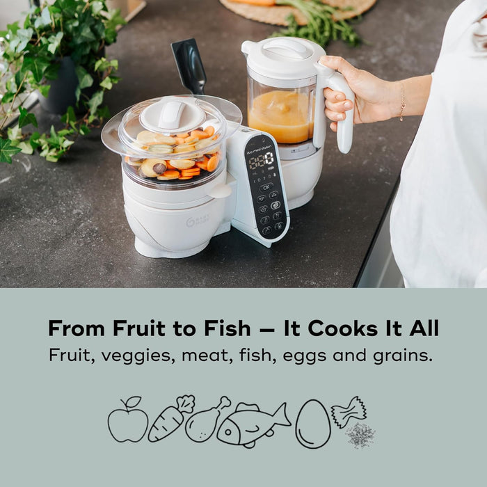 Babymoov Station de repas Duo : Robot culinaire pour bébé 6 en 1
