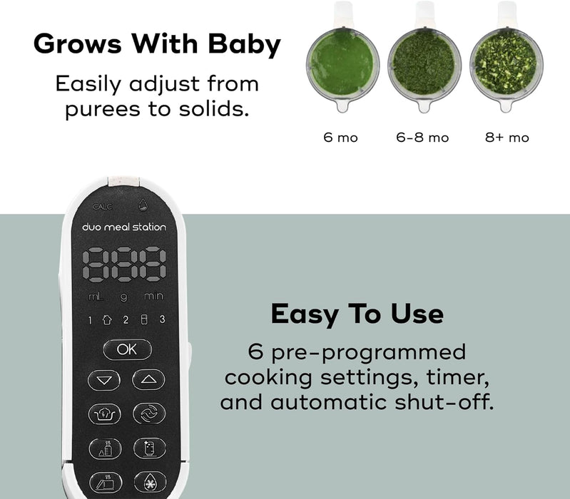 Babymoov Station de repas Duo : Robot culinaire pour bébé 6 en 1
