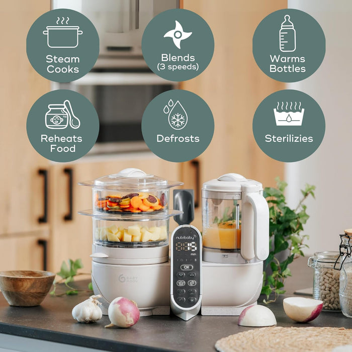 Babymoov Station de repas Duo : Robot culinaire pour bébé 6 en 1