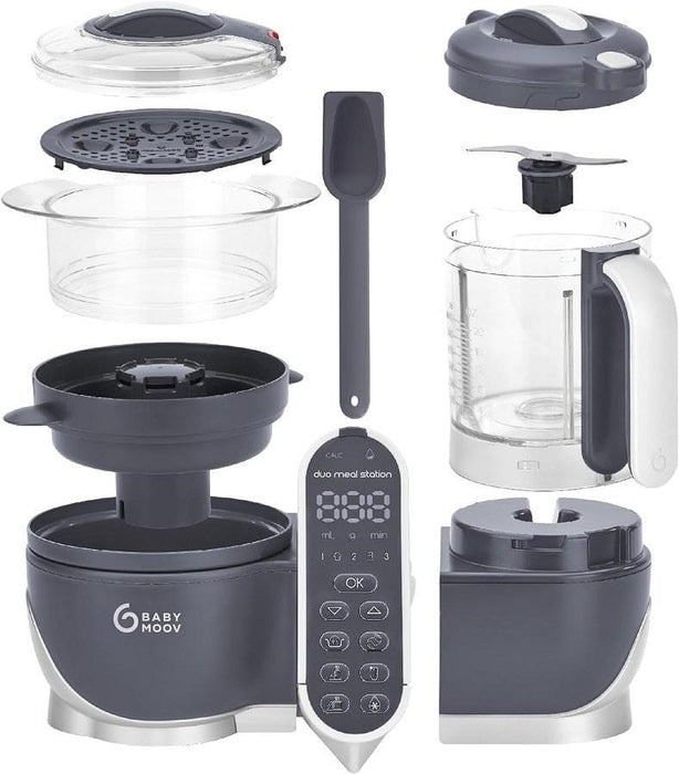 Babymoov® - Babymoov Duo Meal Station: 6-in-1 Baby Food Maker - Industrial Grey