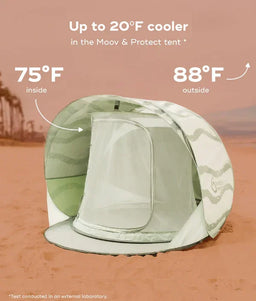 Babymoov® - Babymoov® Moov & Protect Anti-UV Cooling Beach Tent – Green Lagoon