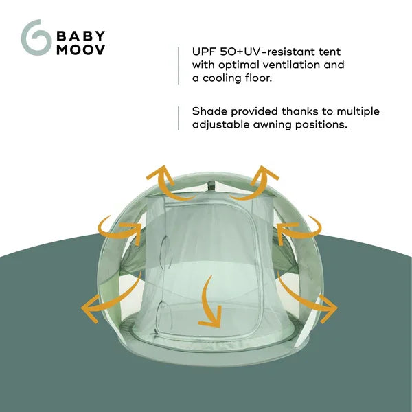 Babymoov® - Babymoov® Moov & Protect Anti-UV Cooling Beach Tent – Green Lagoon