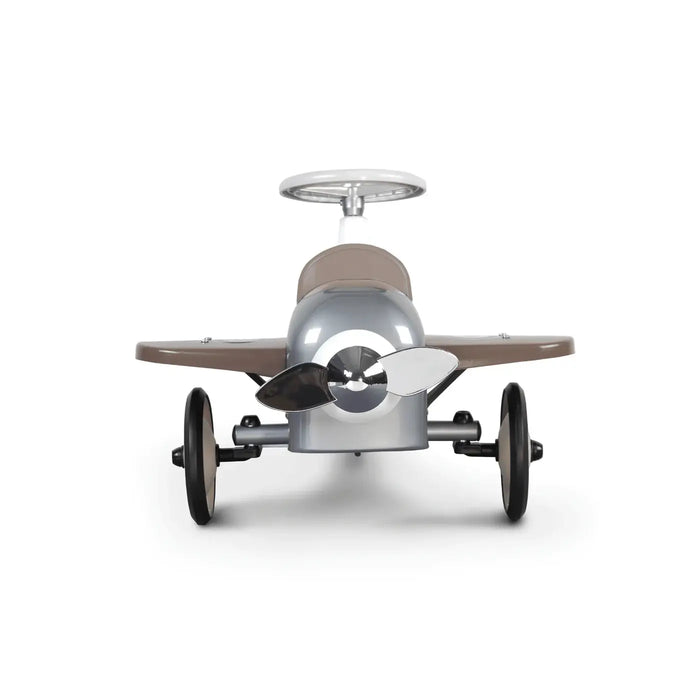 Baghera Speedster Plane Ride-On Car for Kids 2+ – Vintage Metal Airplane Ride-On